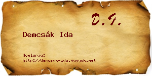 Demcsák Ida névjegykártya