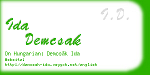 ida demcsak business card